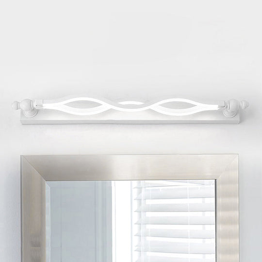 Modern Twist Acrylic 1-Light Led Vanity Sconce - Warm/White/Natural Light 20.5/24 Wide White / 24