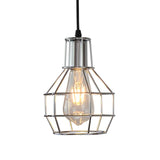 Global Metal Cage Ceiling Lamp For Coffee Shops - Stylish 1 Light Fixture With Silver/Gold Finish