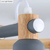6-Light Macaron Baby Bedroom Chandelier - Metal & Wood Suspension Light