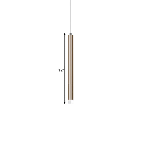 Modern Metal Flute Pendant Light - 1 Head Gold Led For Bar Counter Warm/White 12/19.5/23.5 Height