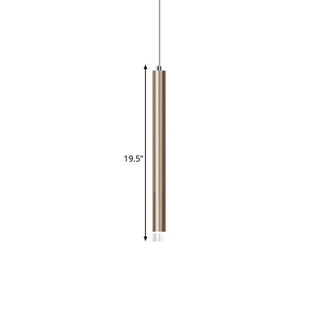 Modern Metal Flute Pendant Light - 1 Head Gold Led For Bar Counter Warm/White 12/19.5/23.5 Height