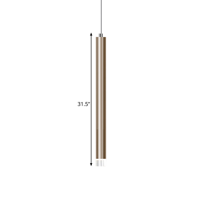 Modern Gold Flute Ceiling Pendant Light For Bar Counter - Led Warm/White 12’/19.5’/23.5’ Height