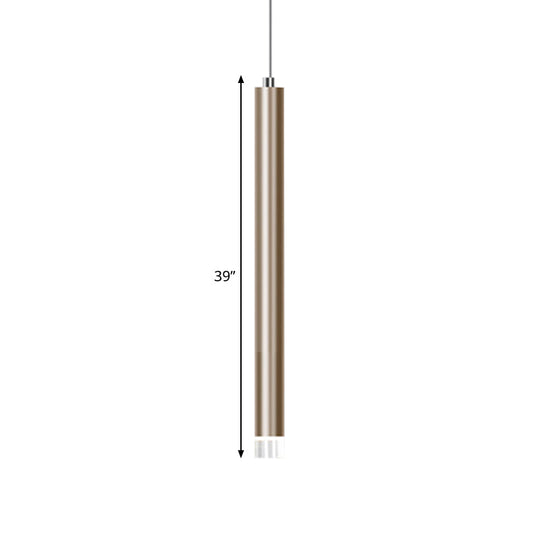 Modern Gold Flute Ceiling Pendant Light For Bar Counter - Led Warm/White 12’/19.5’/23.5’ Height