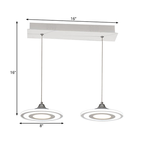 Minimalist Circle Pendant Led Lamp For Dining Room Island - Warm/White Light