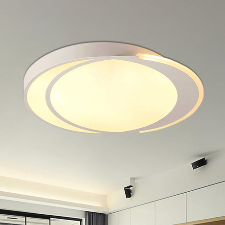 Modern Flush Mount Led Ceiling Light In White - Warm/White Lighting Square/Round Design