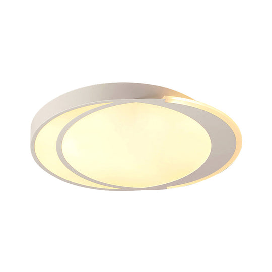 Modern Flush Mount Led Ceiling Light In White - Warm/White Lighting Square/Round Design