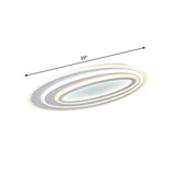 Oval Acrylic Led Flushmount Light - 19.5/23.5/31.5 Wide Bedroom Ceiling Lamp In Warm/White
