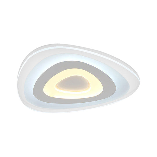 Contemporary Led Flush Mount Light - Wide Acrylic Shade Triangle Ceiling Lamp (16’/20’/24.5’)