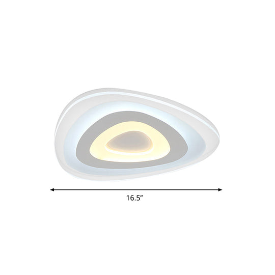 Contemporary Led Flush Mount Light - Wide Acrylic Shade Triangle Ceiling Lamp (16’/20’/24.5’)
