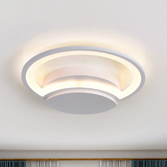 Led Bedroom Ceiling Light - 16’/19.5’/23.5’ Wide Circle Acrylic Shade In White/Black