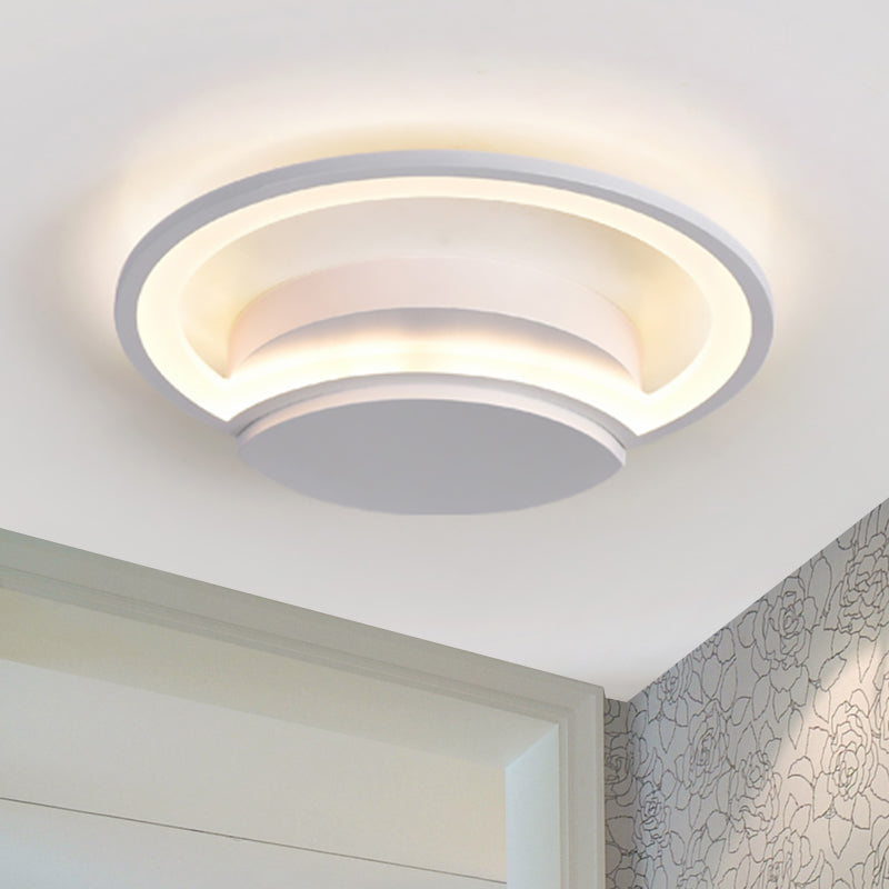 Led Bedroom Ceiling Light - 16’/19.5’/23.5’ Wide Circle Acrylic Shade In White/Black Warm/White