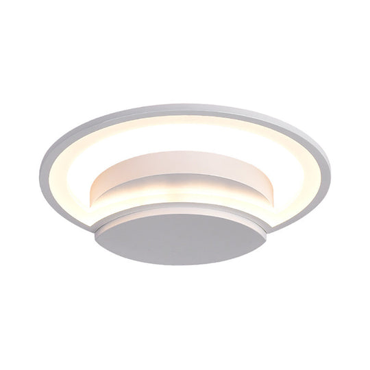 Led Bedroom Ceiling Light - 16’/19.5’/23.5’ Wide Circle Acrylic Shade In White/Black Warm/White