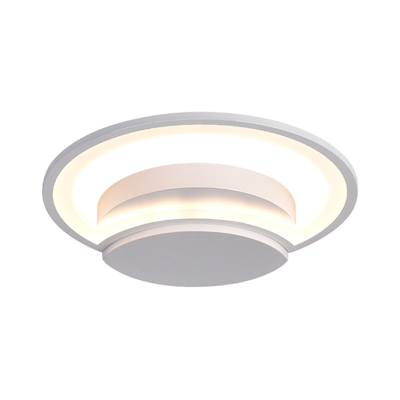 Led Bedroom Ceiling Light - 16/19.5/23.5 Wide Circle Acrylic Shade In White/Black Warm/White