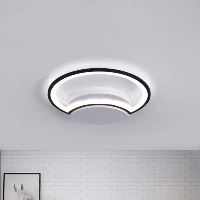 Led Bedroom Ceiling Light - 16’/19.5’/23.5’ Wide Circle Acrylic Shade In White/Black Warm/White