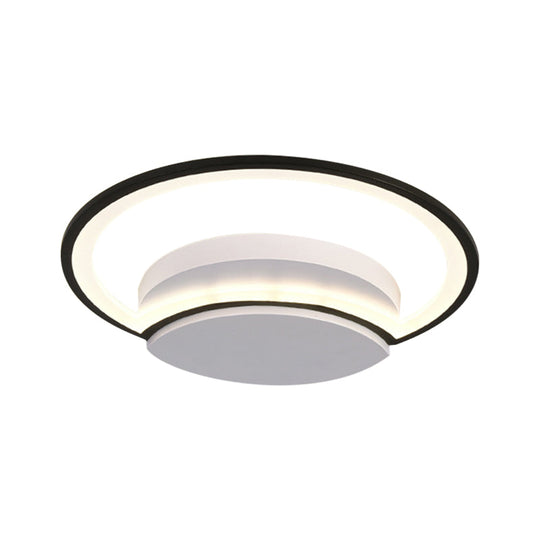 Led Bedroom Ceiling Light - 16’/19.5’/23.5’ Wide Circle Acrylic Shade In White/Black Warm/White