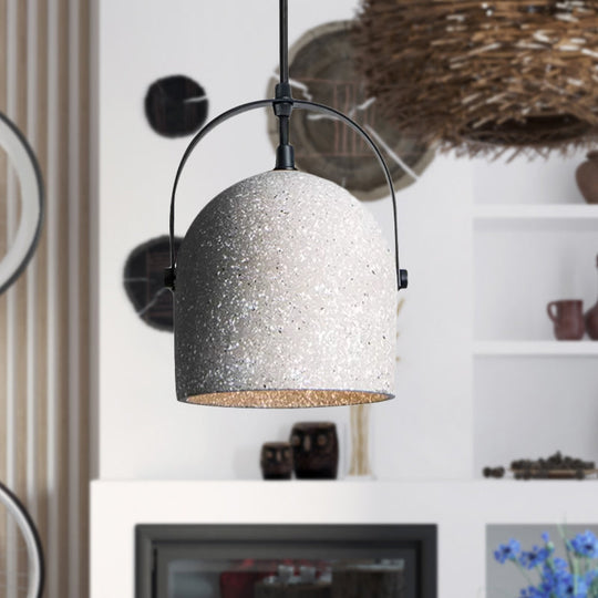 Nordic Cement Dome Pendant Light - 1 Black/Gray/White