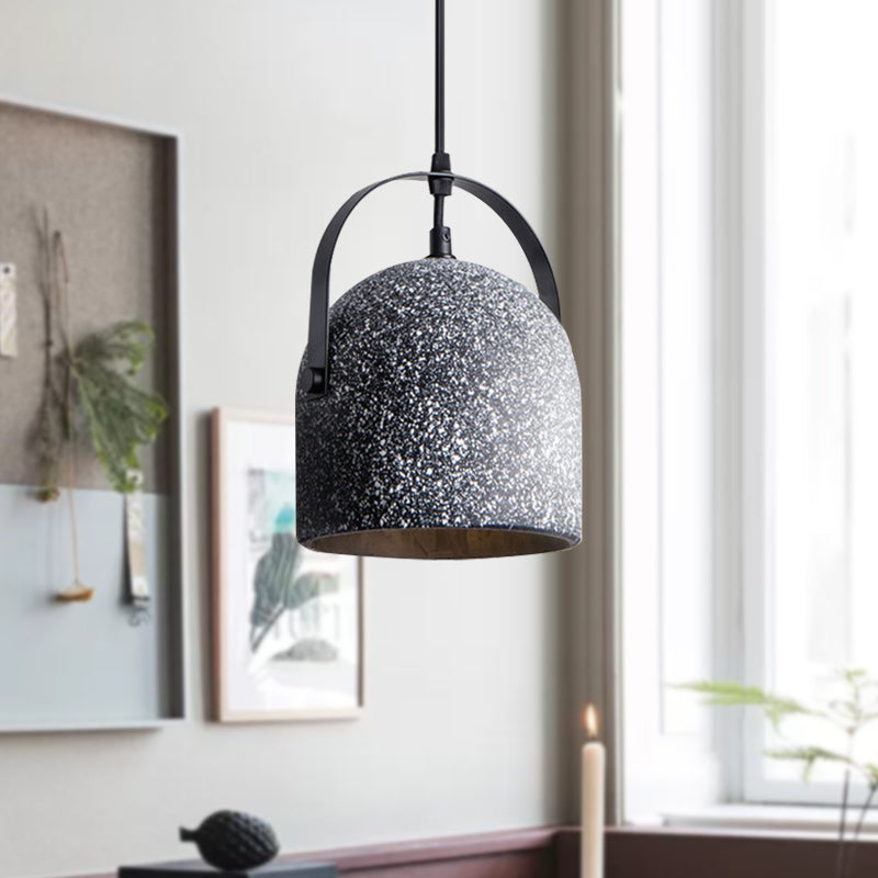 Nordic Cement Dome Pendant Light - 1 Black/Gray/White Black