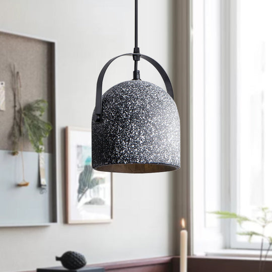 Nordic Cement Dome Pendant Light - 1 Black/Gray/White Black