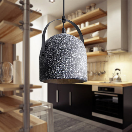 Nordic Cement Dome Pendant Light - 1 Black/Gray/White