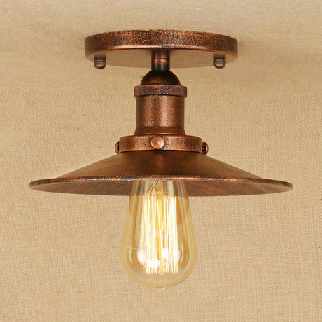 Sleek Saucer Ceiling Light In Black/White For Kitchen - Loft Semi Flush Mount Lighting With 1 Bulb