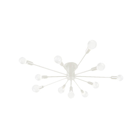 6/8 Head Retro Metal Ceiling Light Fixture - Semi Flush Mount Lighting For Bedroom In Black/White