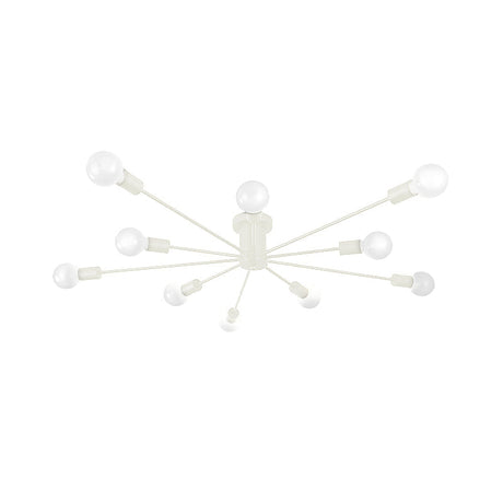 6/8 Head Retro Metal Ceiling Light Fixture - Semi Flush Mount Lighting For Bedroom In Black/White