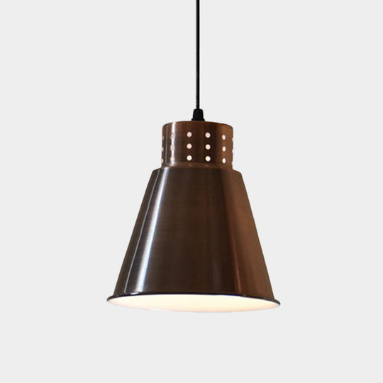 Rose Gold Farmhouse Pendant Light With Cone/Dome/Flared Shade For Restaurants