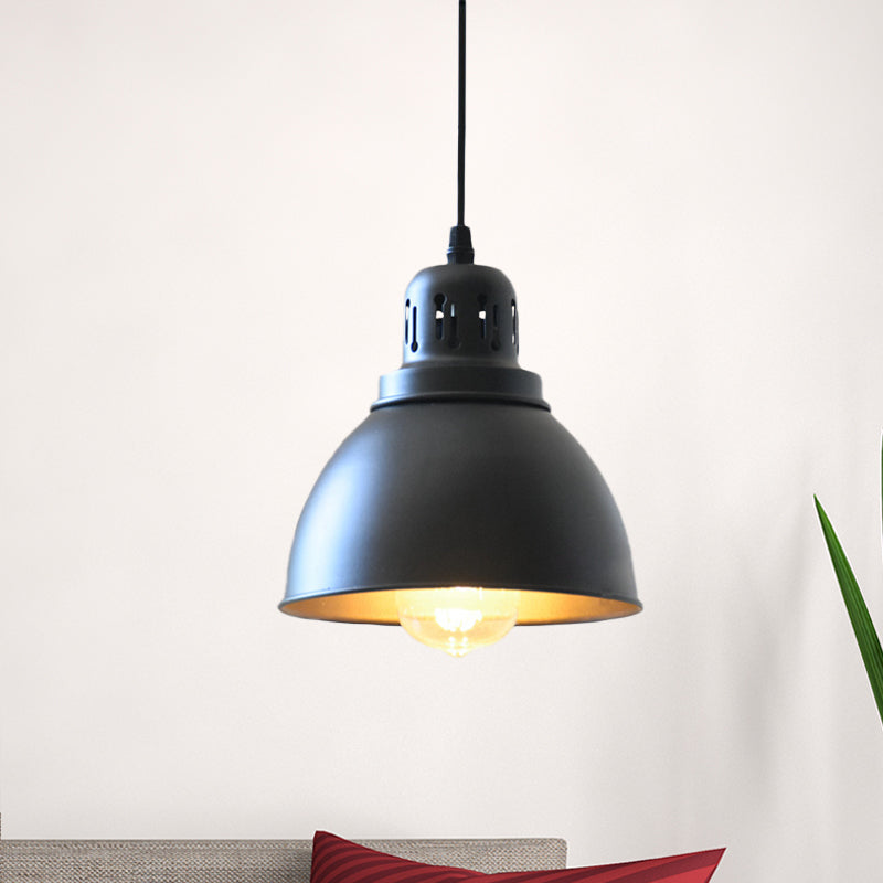 Iron Suspension Pendant Lamp With Antiqued Black Finish For Stairways 1-Bulb 3 Sizes Available