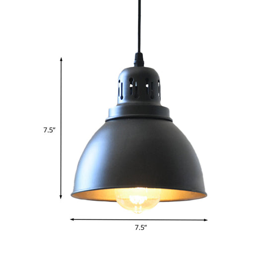 Iron Suspension Pendant Lamp With Antiqued Black Finish For Stairways 1-Bulb 3 Sizes Available