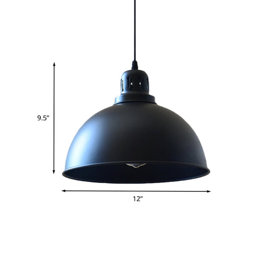 Iron Suspension Pendant Lamp With Antiqued Black Finish For Stairways 1-Bulb 3 Sizes Available