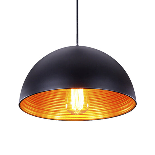 Industrial Dome Hanging Ceiling Pendant Lamp (White/Black) For Bar