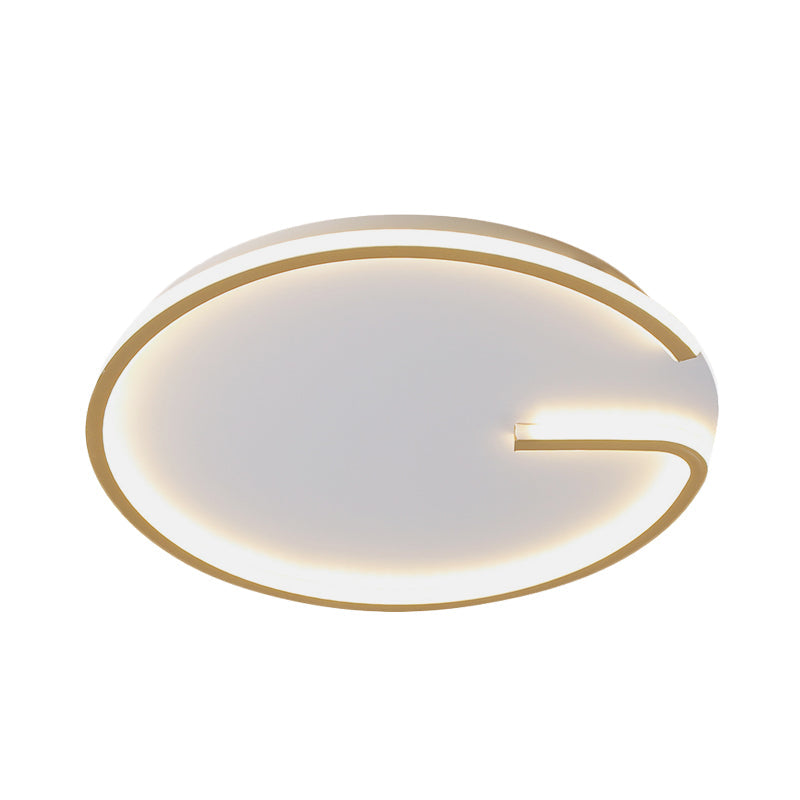 Modern White Led Flush Mount Lamp - Round Acrylic Bedroom Light 16/19.5 Dia G-Pattern Warm/White