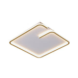 Simple Led Acrylic Flushmount Light - White Square Flush Mount Warm/White 16’/19.5’ Width