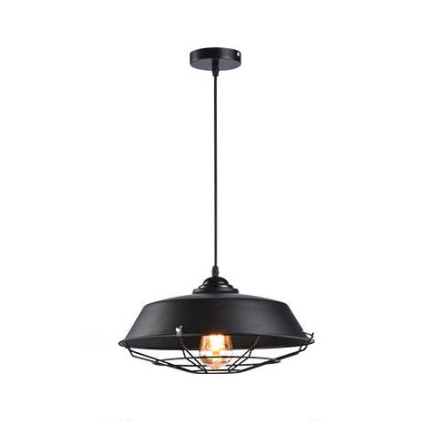 Height Adjustable Farmhouse Barn Pendant Lamp Black/White Metal Hanging Ceiling Light For Bars