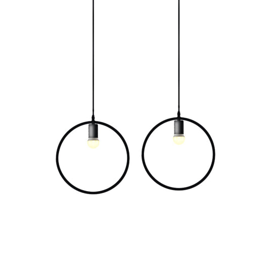Black Metal Industrial Pendant Light With Frame Shade For Dining Room - 1 Head Ceiling Lighting