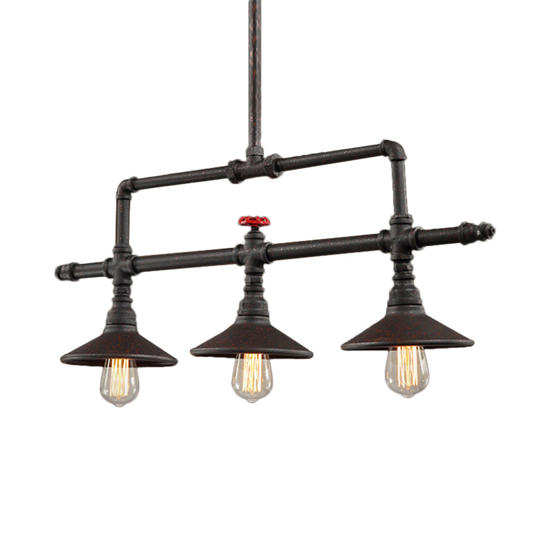 Industrial Style Wrought Iron 3/5 Lights Island Light Fixture For Restaurant Pendant Lighting