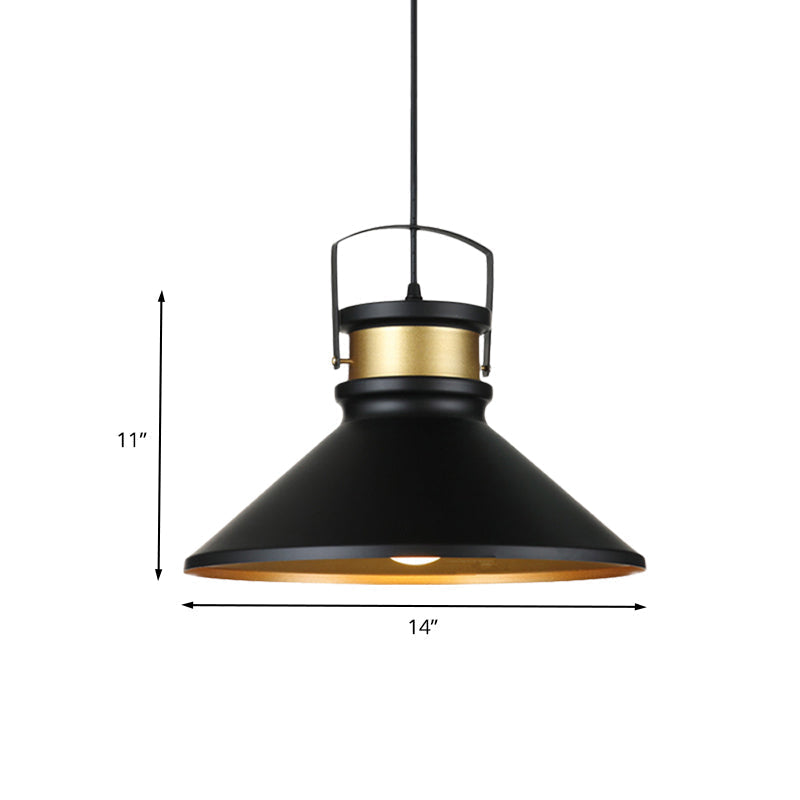 Modern Aluminum Pendant Light With Wide Flared Shade - Ideal For Industrial Dining Rooms