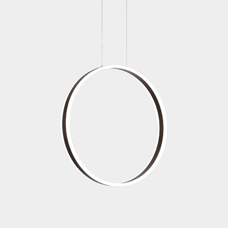 Modernist Acrylic Ring Pendant Lamp 16/23.5 Dia Coffee Led Ceiling Light For Dining Room