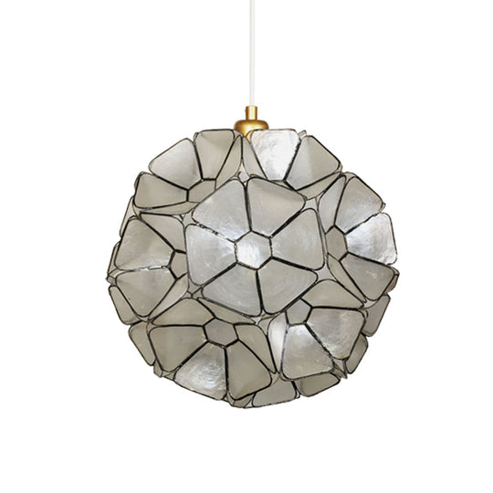 Modernist Black Blossom Pendant Light: Elegant 1-Head Shell Hanging Ceiling Lamp With Splicing