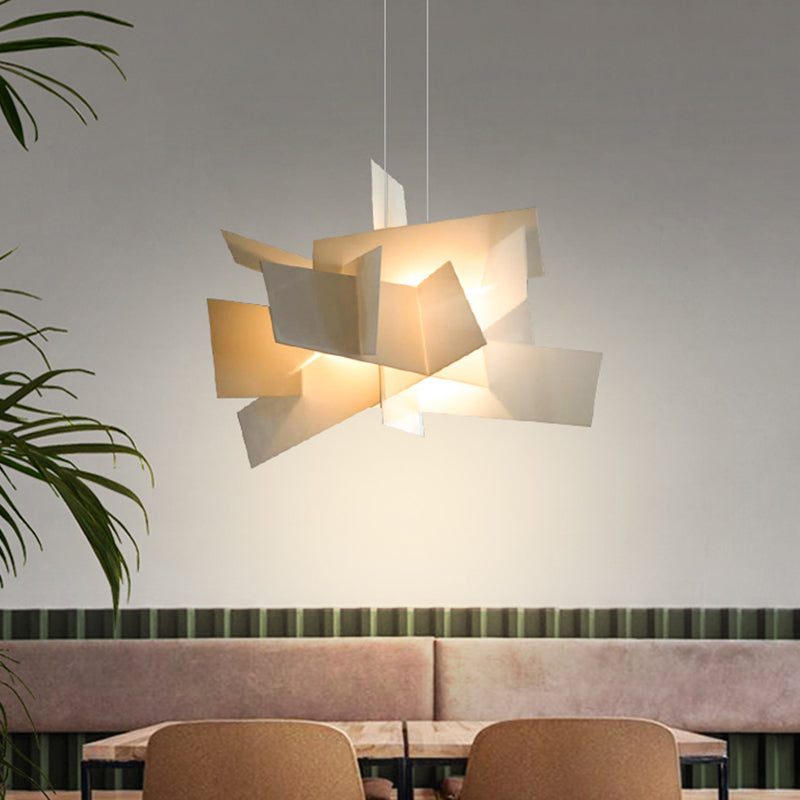 Contemporary Led Acrylic Suspension Light - White/Red Ideal For Over Dining Table