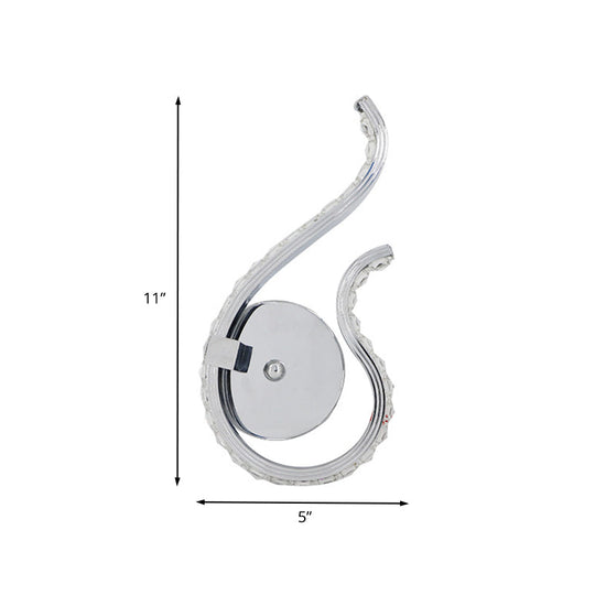 Modern Chrome Twist Wall Light Sconce With Led Bedside Lamp - Warm/White