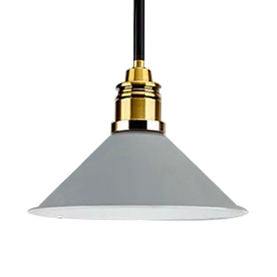 Contemporary Metal Pendant Light With Adjustable Cord - Yellow/Blue/Green Tapered Shade Ideal For