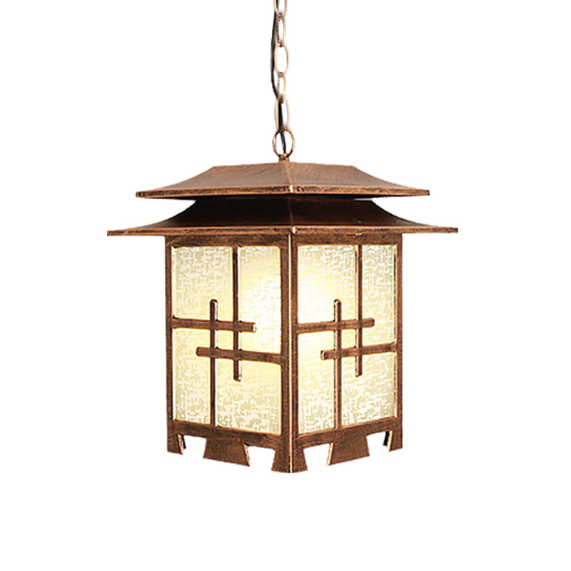 Lodges Passage 1-Light Ceiling Pendant With Snowflake Glass Shade In Coffee