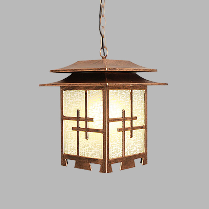 Lodges Passage 1-Light Ceiling Pendant With Snowflake Glass Shade In Coffee