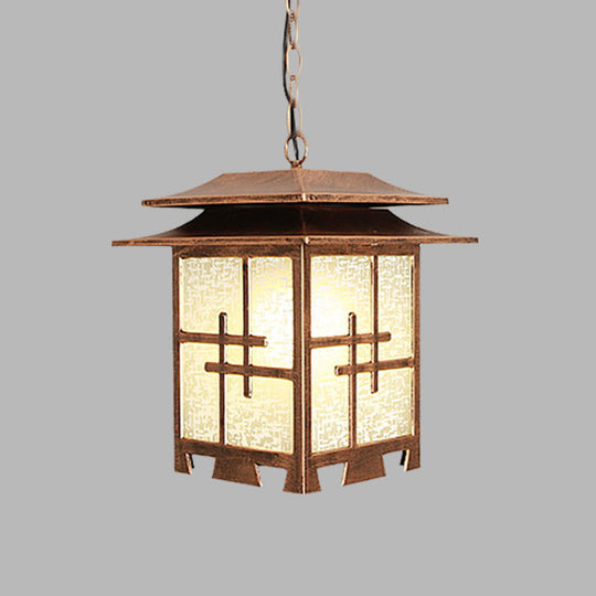 Lodges Passage 1-Light Ceiling Pendant With Snowflake Glass Shade In Coffee