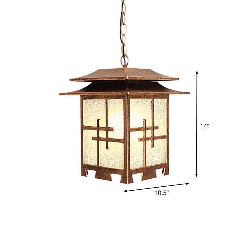 Lodges Passage 1-Light Ceiling Pendant With Snowflake Glass Shade In Coffee