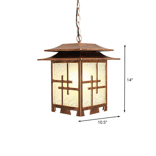 Lodges Passage 1-Light Ceiling Pendant With Snowflake Glass Shade In Coffee
