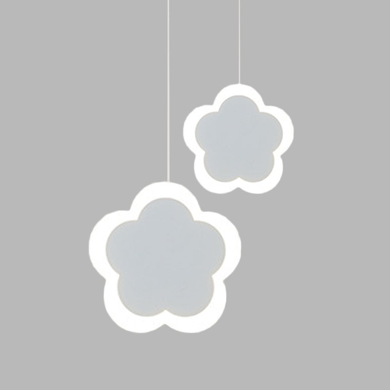 Contemporary Flower Acrylic Pendant Light - Led Ceiling Lamp In Warm/White