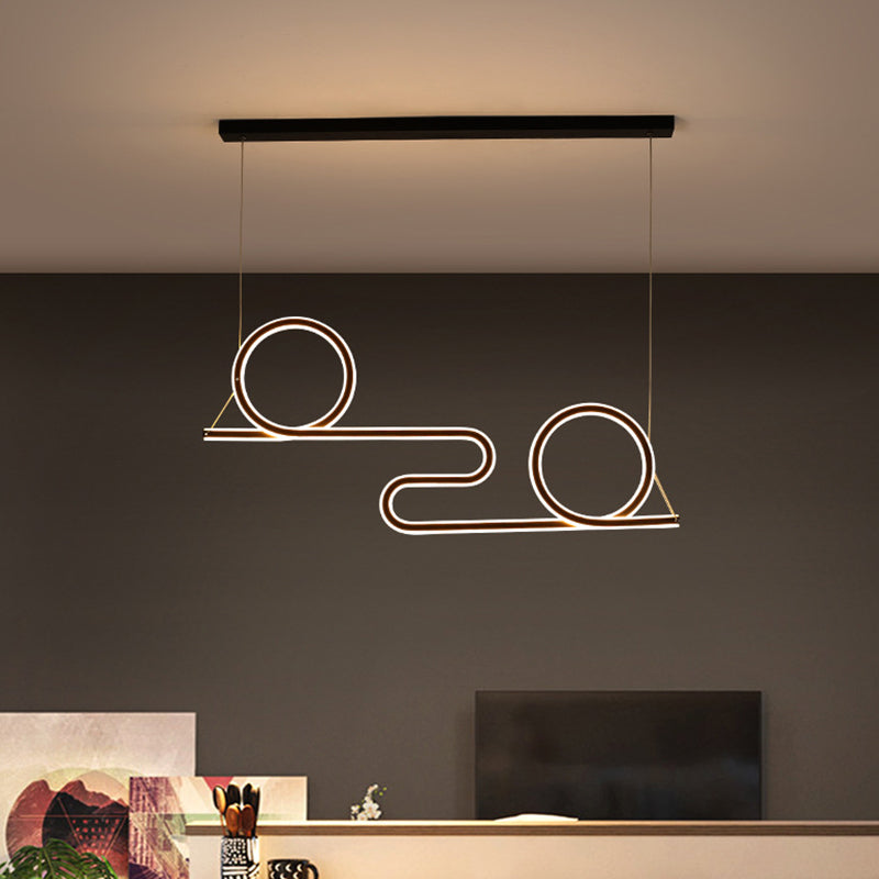 Contemporary Black Acrylic Led Pendant Light For Dining Room
