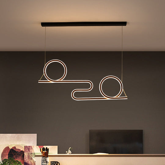 Contemporary Black Acrylic Led Pendant Light For Dining Room